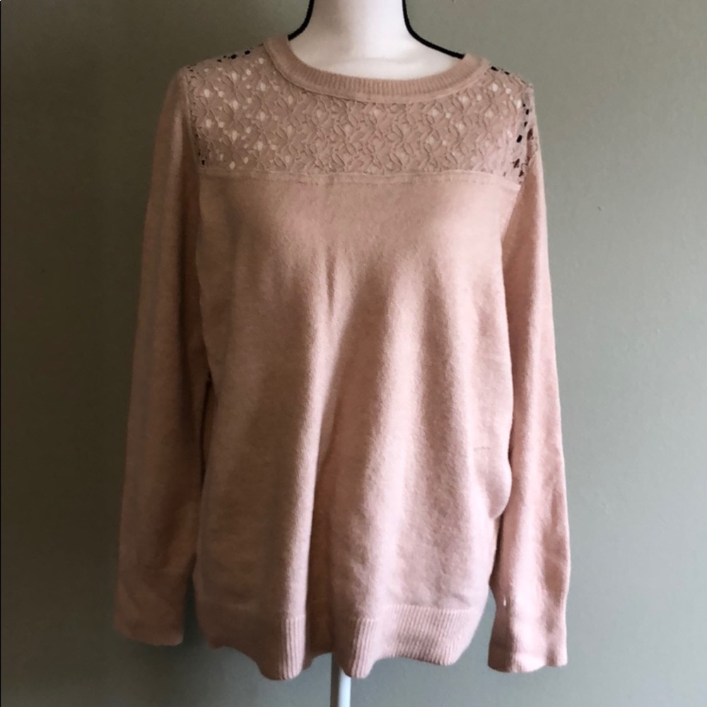 Loft sweater with lace yoke